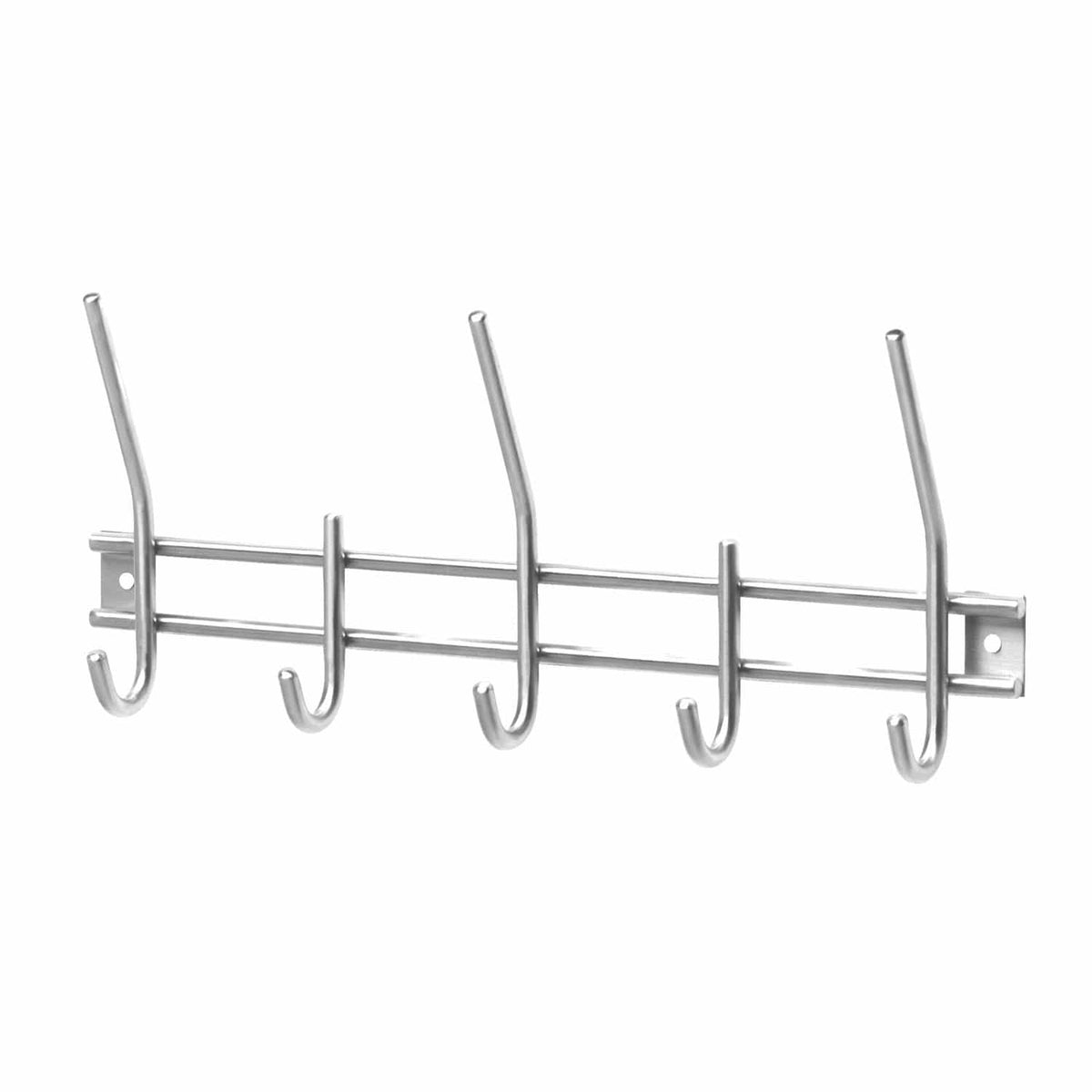 Intersteel Garderoberek RVS Geborsteld, Kapstok 5 en 9 haken RVS, Garderobesteun en Kledinghanger met dicht oog — moderne kapstok-cluster voor hal, bijkeuken en garderobe in geborsteld RVS-finish.