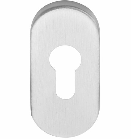 Formani Basic LBY32 RVS mat ovaal cilinderplaatje voor klassieke paneeldeur in art-deco stijl
