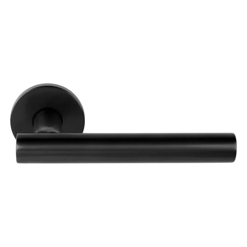 Edge Kruk Blok Gun Metal Antraciet grijs SL55 en PC55, Intersteel Hera, Bastian, Hoek 90° en Bau-Stil schild Antracietgrijs, STILE Salta Titanium plus Differnz Amsterdam — gun metal deurkrukken voor moderne villa-binnendeur.