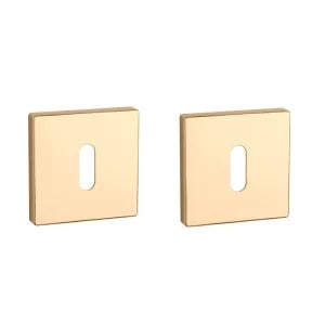 Formani BASIC BSQN53 PVD mat Goud, STILE 53x53x7mm Mat Goud, STERK KVADRAT Ultra dun Goud PVD, Aprile Comfort Goud Satiné, Differnz Vierkant 52x52mm, Aprile Premium en Prestige Vierkant Goud mat en gepolijst — goud sleutelrozet vierkant.