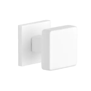Aprile AT Mora Q S7 witte vaste deurknop RAL 9010 op vierkante rozet