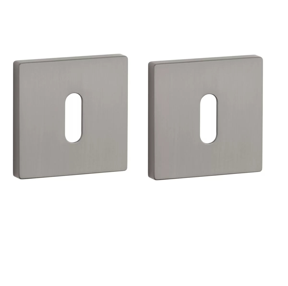 Aprile Prestige Sleutelrozet 52x52x5mm Vierkant Grafiet, Premium Sleutelrozetten 52x52x7mm Grafiet plus Sleutelrozet Afgerond 53x53x7mm Grafiet — grafiet vierkant sleutelrozet voor klassieke binnendeur in donkergrijs Aprile Grafiet finish.