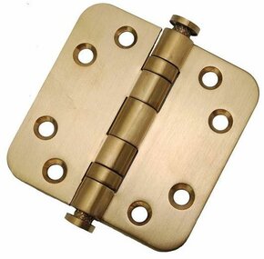 Formani Kogellagerscharnier LBS7676 en LBSA8989 PVD Mat Goud Afgerond en Rechte Hoeken 76 en 89mm, Dulimex rechte hoeken 76 en 89mm vermessingd plus Artitec Mi Satori vaas, bol en vlak 76 en 89mm messing antiek — gouden kogellagerscharnieren.