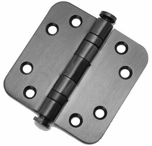 Formani Kogellagerscharnier LBSA7676 en LBSA8989 met afgeronde hoeken plus LBS7676 en LBS8989 met rechte hoeken in 76x76mm en 89x89mm PVD Gun Metal — Formani kogellagerscharnieren voor moderne villa-deur in donker-metalen finish.