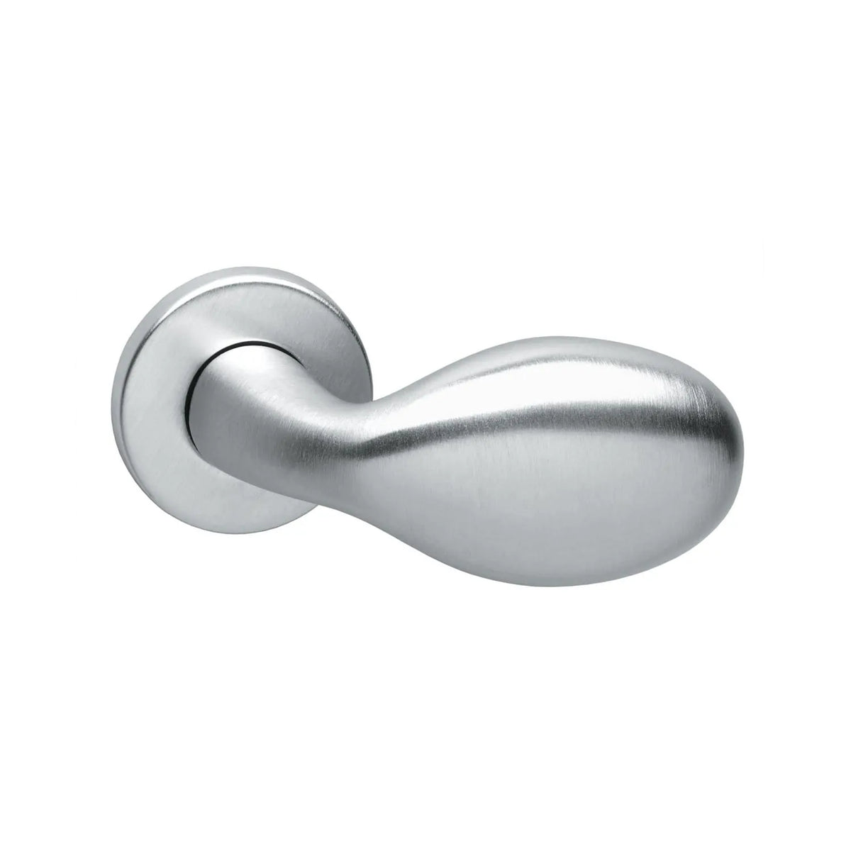 Intersteel Knopkruk Druppel op rozet in chroom mat afwerking voor binnendeur met privacy-functie zoals slaapkamer of badkamer.