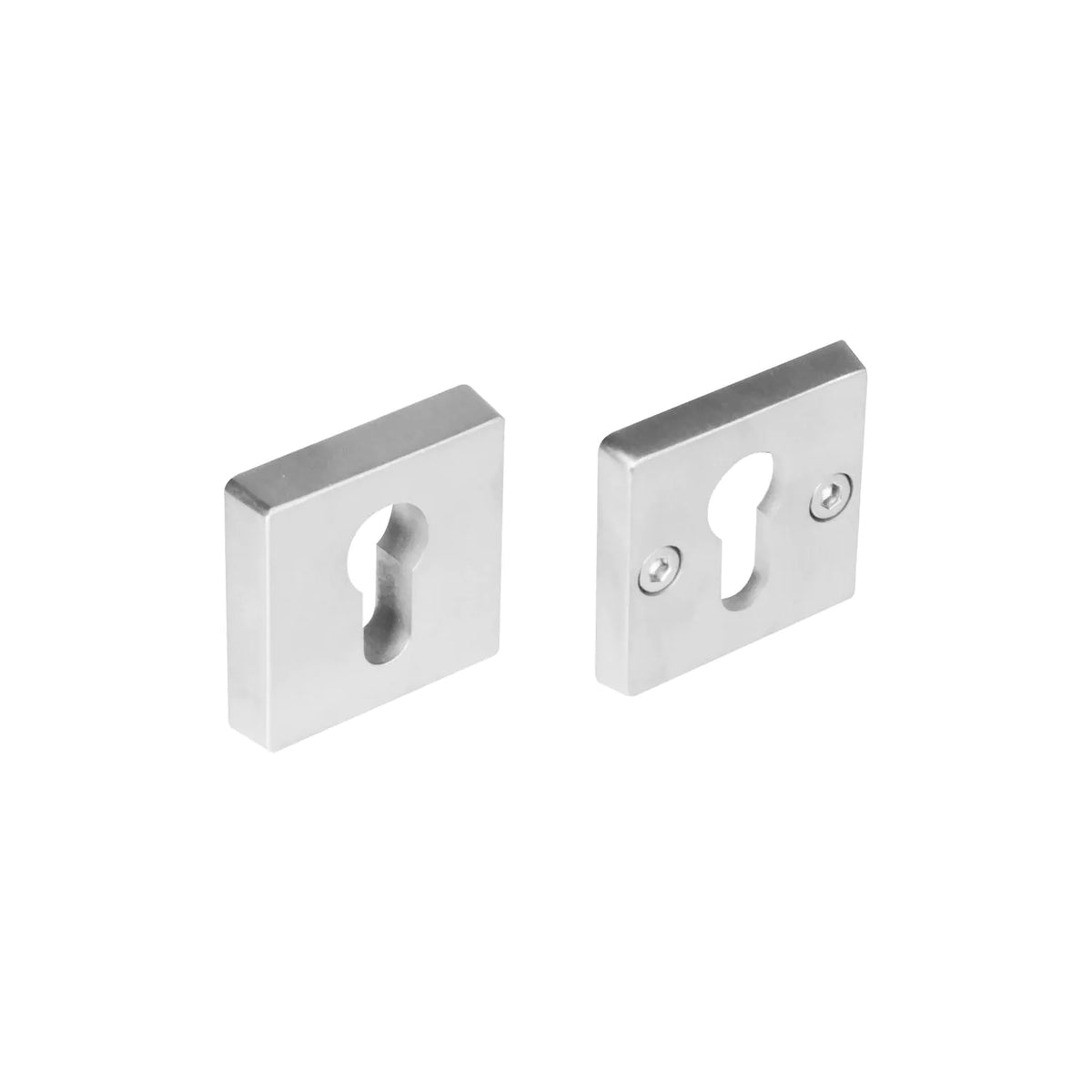 Intersteel SKG3 RVS geborsteld veiligheidsrozet vierkant 50×50 mm met kerntrekring voor moderne voordeur