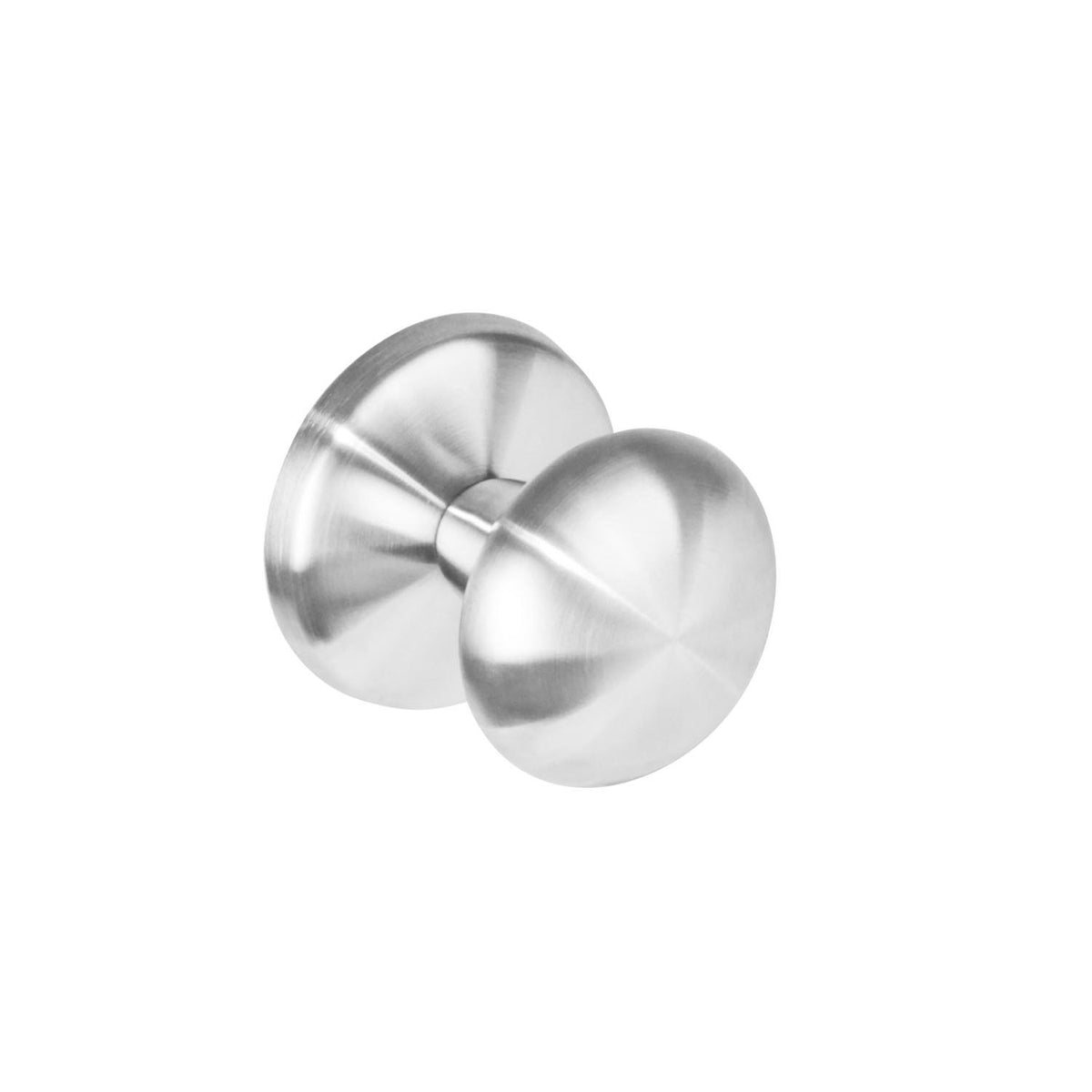 Intersteel RVS geborsteld paddenstoel deurknop AISI 304 vast voor doorloopdeur en knop-aan-kruk voordeur
