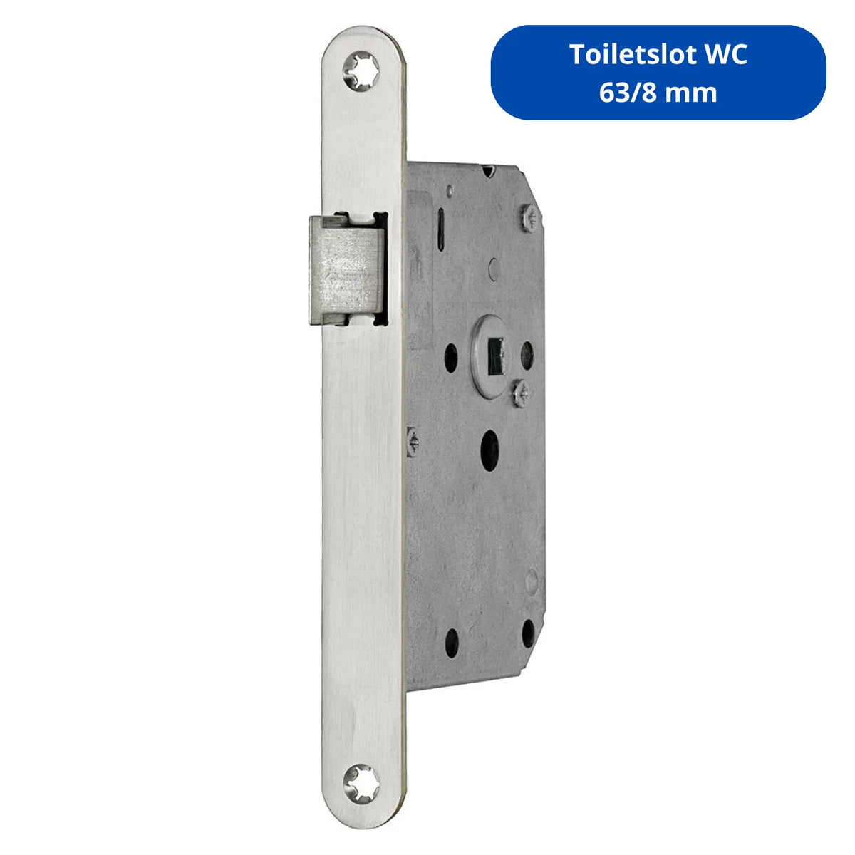 Nikkel badkamer- en toiletsloten — Artitec Mi Satori Toiletslot WC 63 8 mm 1200 Serie in mat nikkel ongelakt en glans nikkel insteekslot voor binnendeur badkamer toilet met WC-rozet en draaiknop