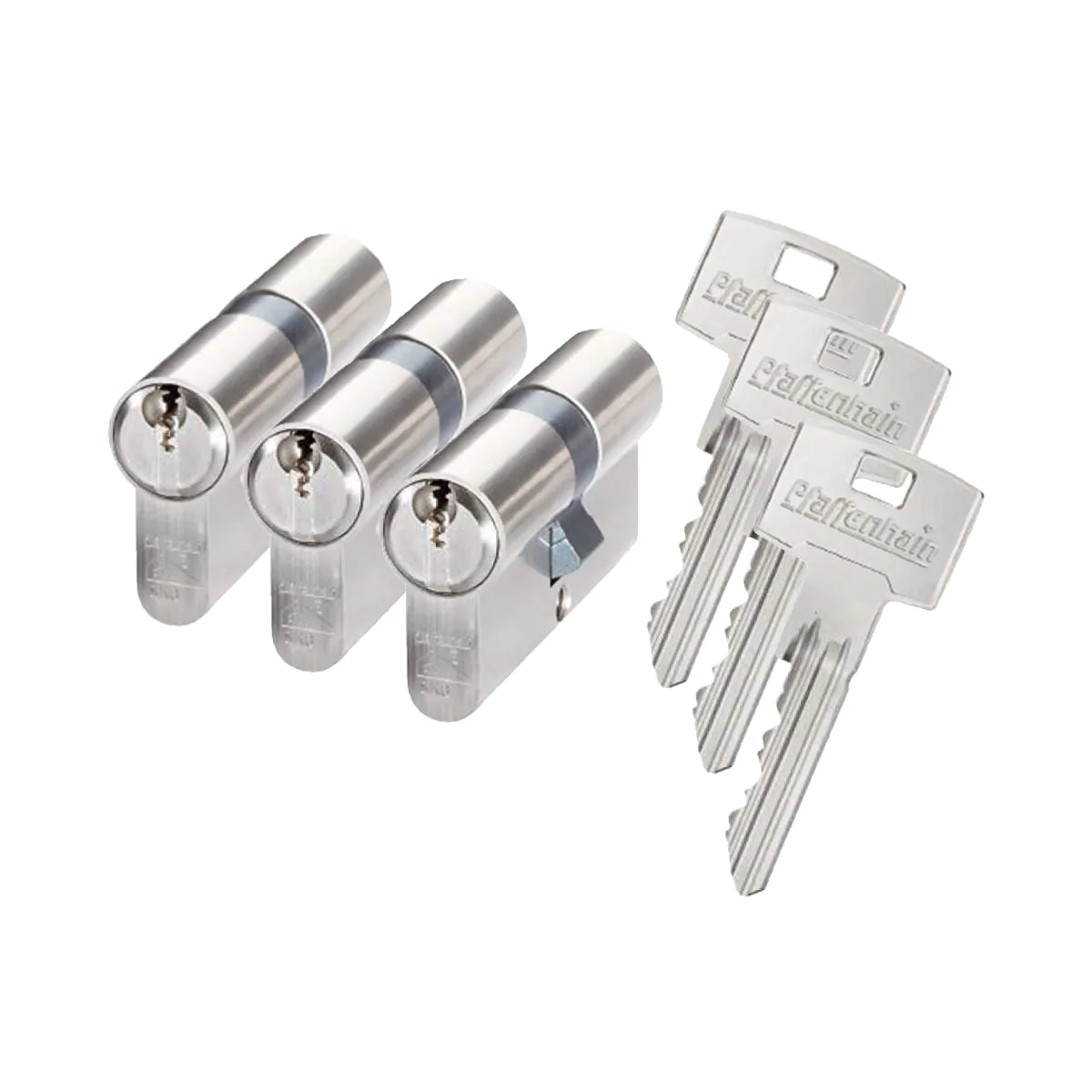 Pfaffenhain profielcilinder SKG 3 sterren PC 30/30 mm met gelijksluitende sleutels voor voordeur