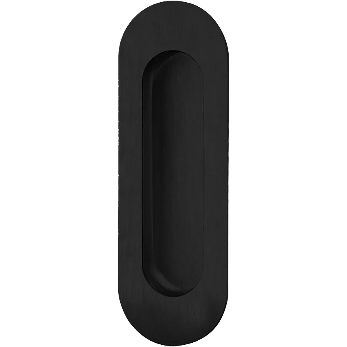 STERK Schuifdeurkom 1716 rechthoekig 120x40mm Basalt PVD plus HDD Pro Schuifdeurkom Inkapschelp Fra Vingertop, Retro Ovaal en Ovaal Gunmetal — gun metal schuifdeurkommen voor moderne villa-binnenschuifdeur in donker-metalen PVD-coating.