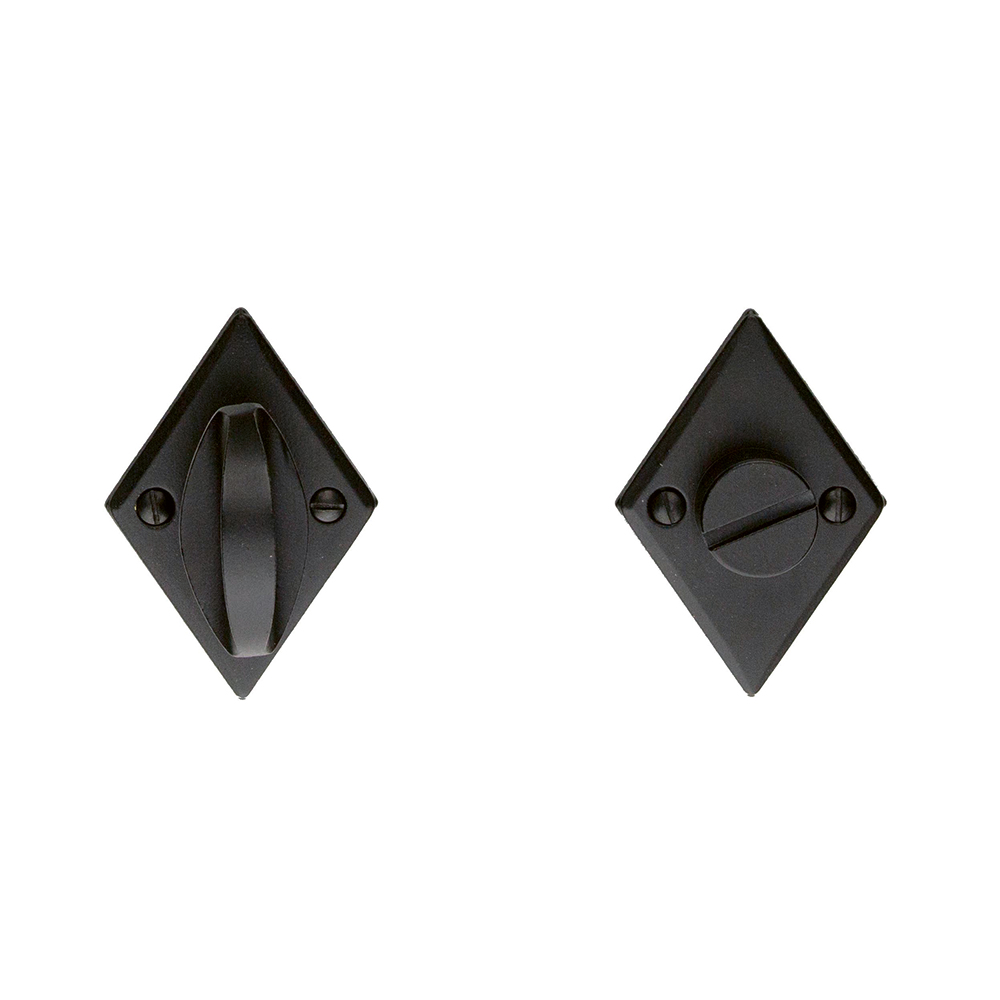 Zwarte ruitvormige WC sluiting — 50x50 mm op 45° voor designbadkamers