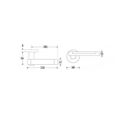 Artitec deurkruk Dual/Vivo glans nikkel detail