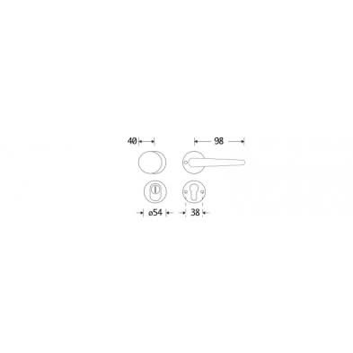 Artitec Mi Satori knop/kruk op rozet Halfsabel mat zwart vooraanzicht