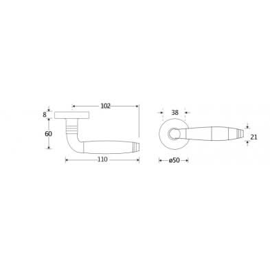 Artitec Mi Satori deurkruk op rozet Bonton ebben facet messing ongelakt – productfoto