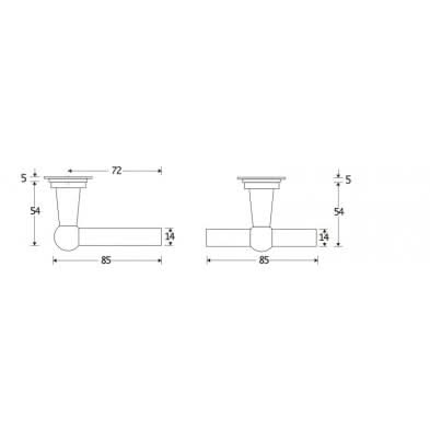 Artitec deurkruk op rozet Chemin de Fer L/T messing antiek vooraanzicht