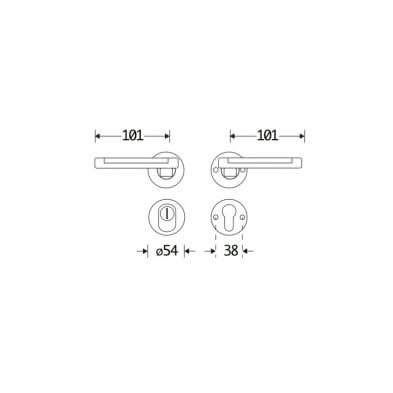 Artitec Mi Satori Dual deurkruk op rozet mat nikkel / mat nikkel PVD – detail