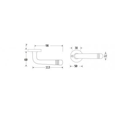 Artitec deurkruk Art-Deco Elegant glans nikkel – detail op rozet