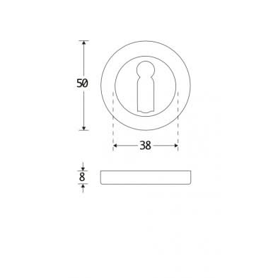 Artitec Sleutelrozet Vivo mat chroom – detail