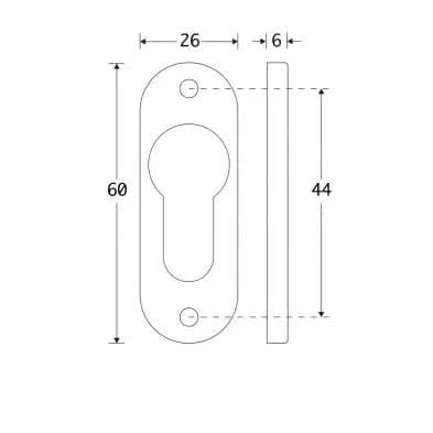 Artitec Cilinderrozet ovaal Mi Satori messing gelakt – detail