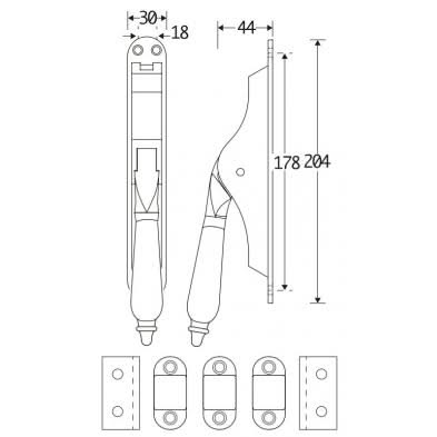 Artitec Mi Satori pompespagnolet set Antique Ebben antiek nikkel &ndash; productfoto