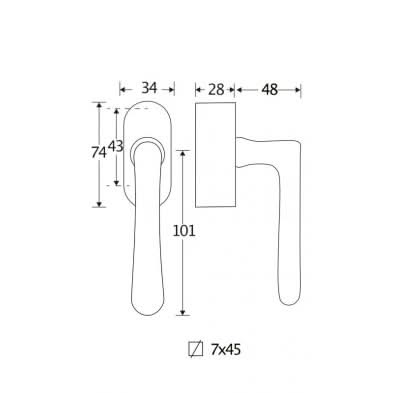 Artitec Mi Satori SKG3 draaikiepgarnituur afsluitbaar Linea mat nikkel ongelakt – detail