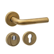 Intersteel Luzern achterdeurbeslag rond goud messing getrommeld vooraanzicht