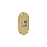 Intersteel deurbel ovaal verdekt 65x30x10 mm PVD messingkleur vooraanzicht