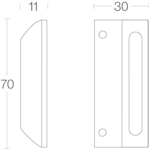 Intersteel sluitplaat voor raamsluiting messing gelakt detail