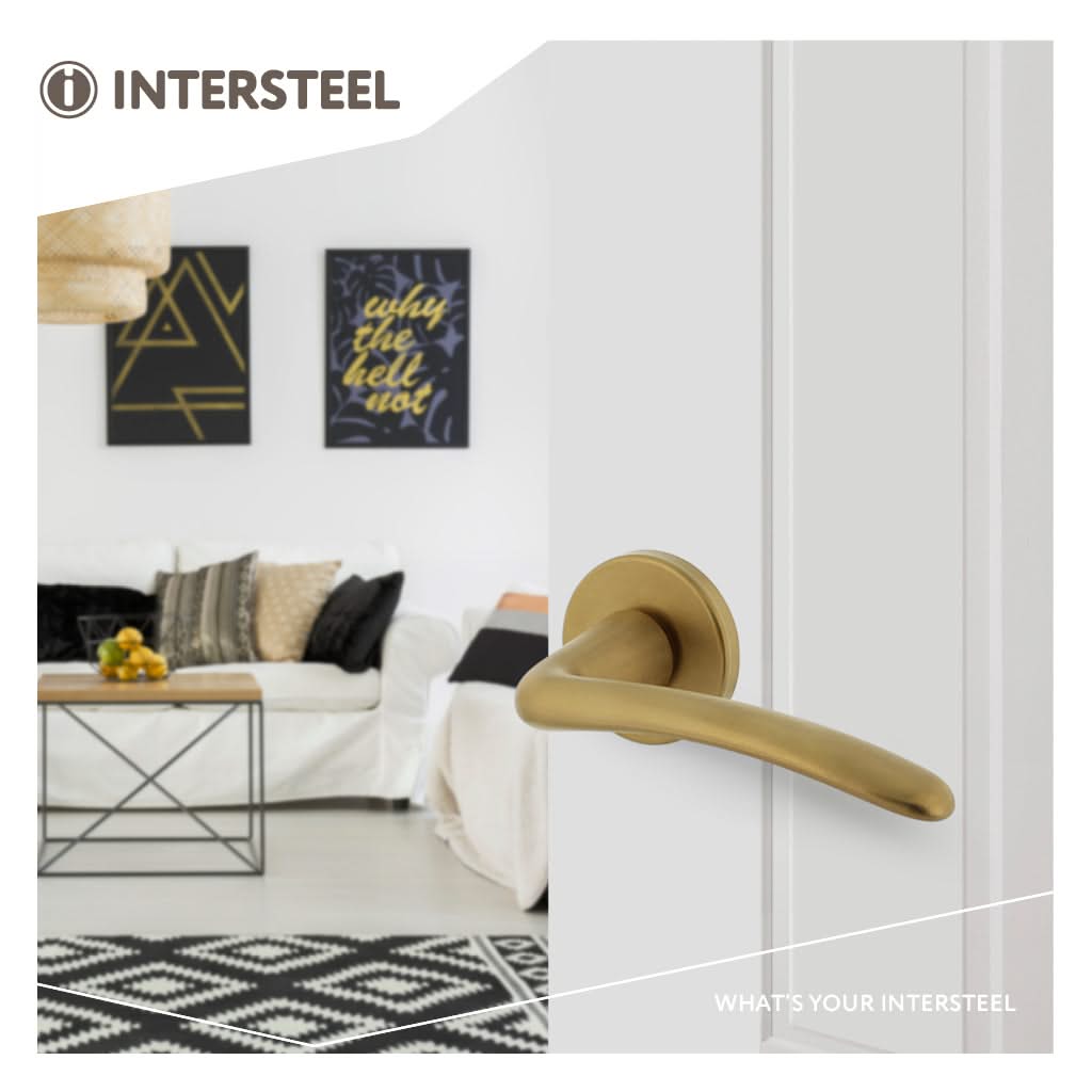 Intersteel deurkruk Zaia messing mat titaan PVD – detail greep