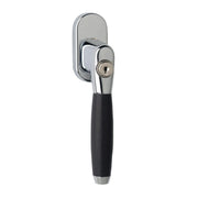 Intersteel raamkruk Ton 400 afsluitbaar chroom/ebbenhout vooraanzicht
