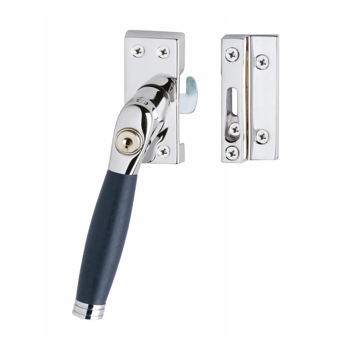 Intersteel raamsluiting Ton 222 links chroom/ebbenhout – vooraanzicht
