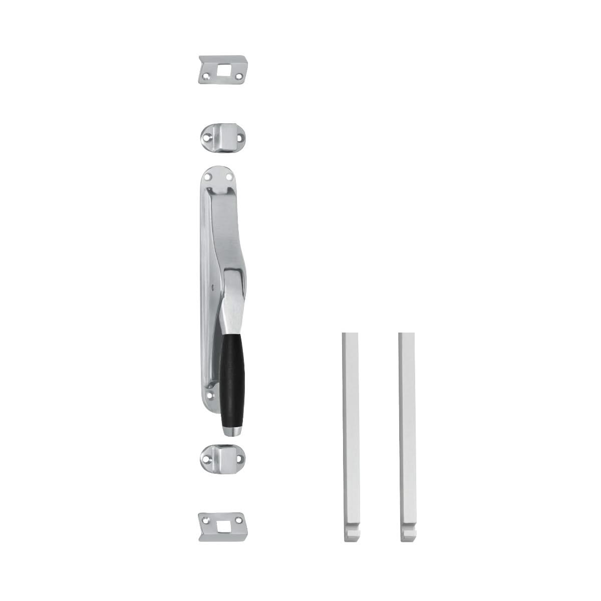Intersteel pomp-espagnolet Ton 400 chroom mat/ebbenhout – vooraanzicht