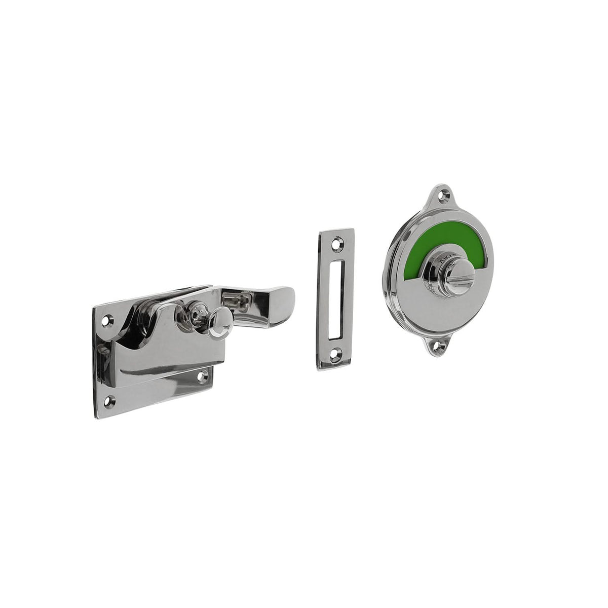 Intersteel WC-overslag met bocht rood/groen nikkel – vooraanzicht