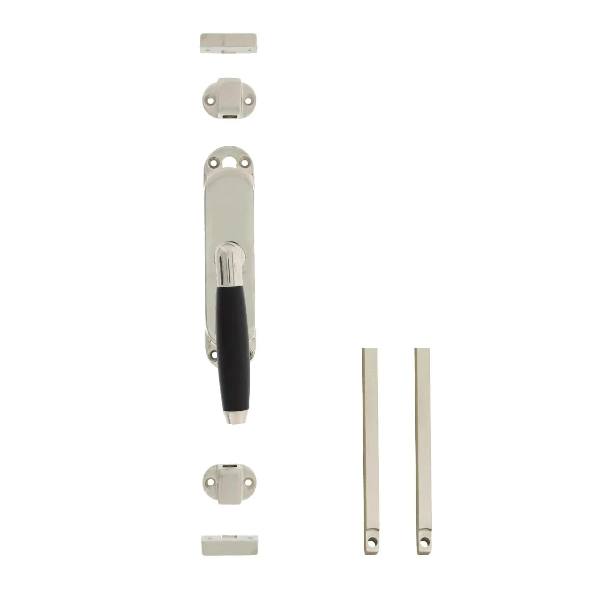 Intersteel kruk-espagnolet Ton 400 rechts nikkel/ebbenhout – vooraanzicht