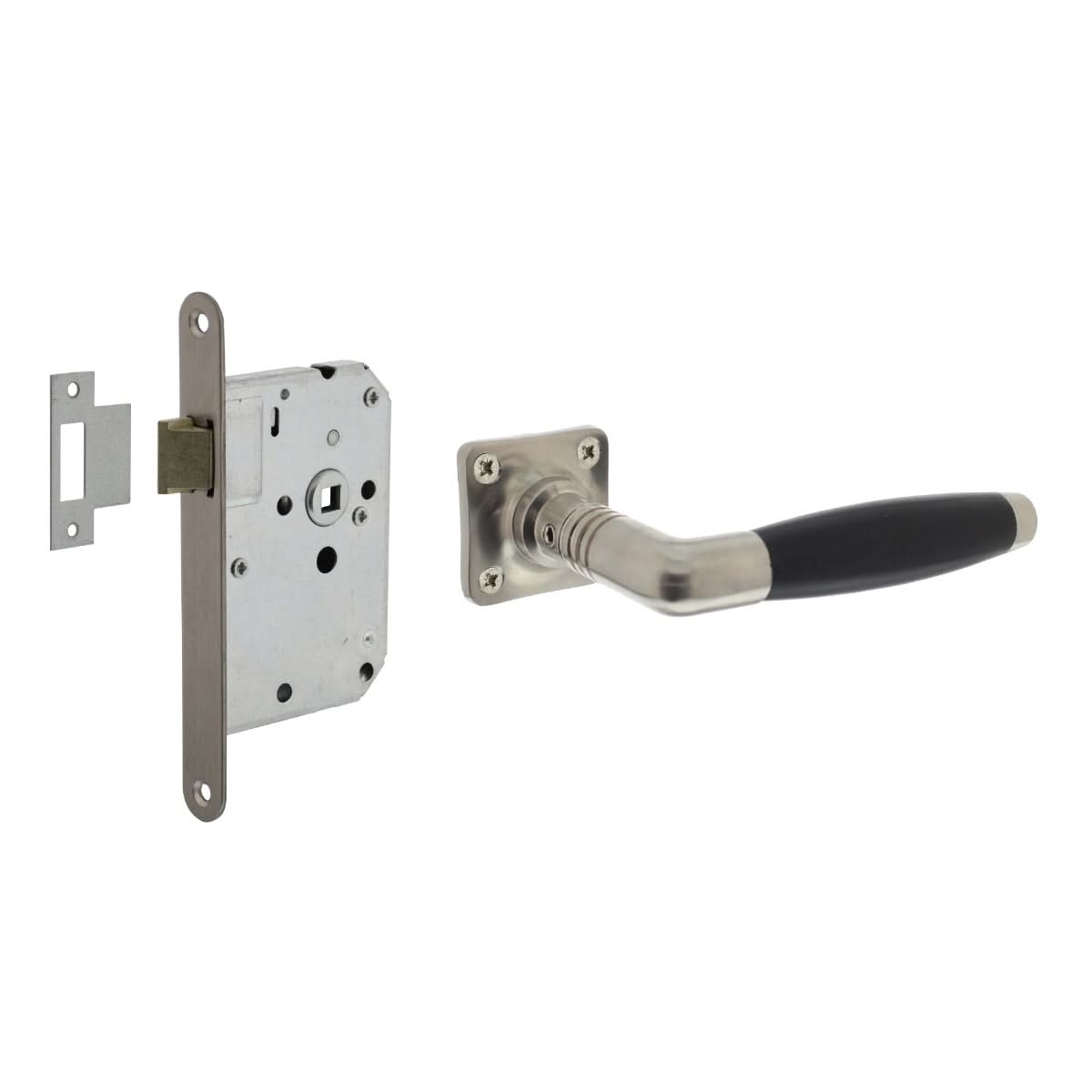 Intersteel deurbeslagset loopslot rvs/nikkel mat met deurkruk Ton Basic – vooraanzicht