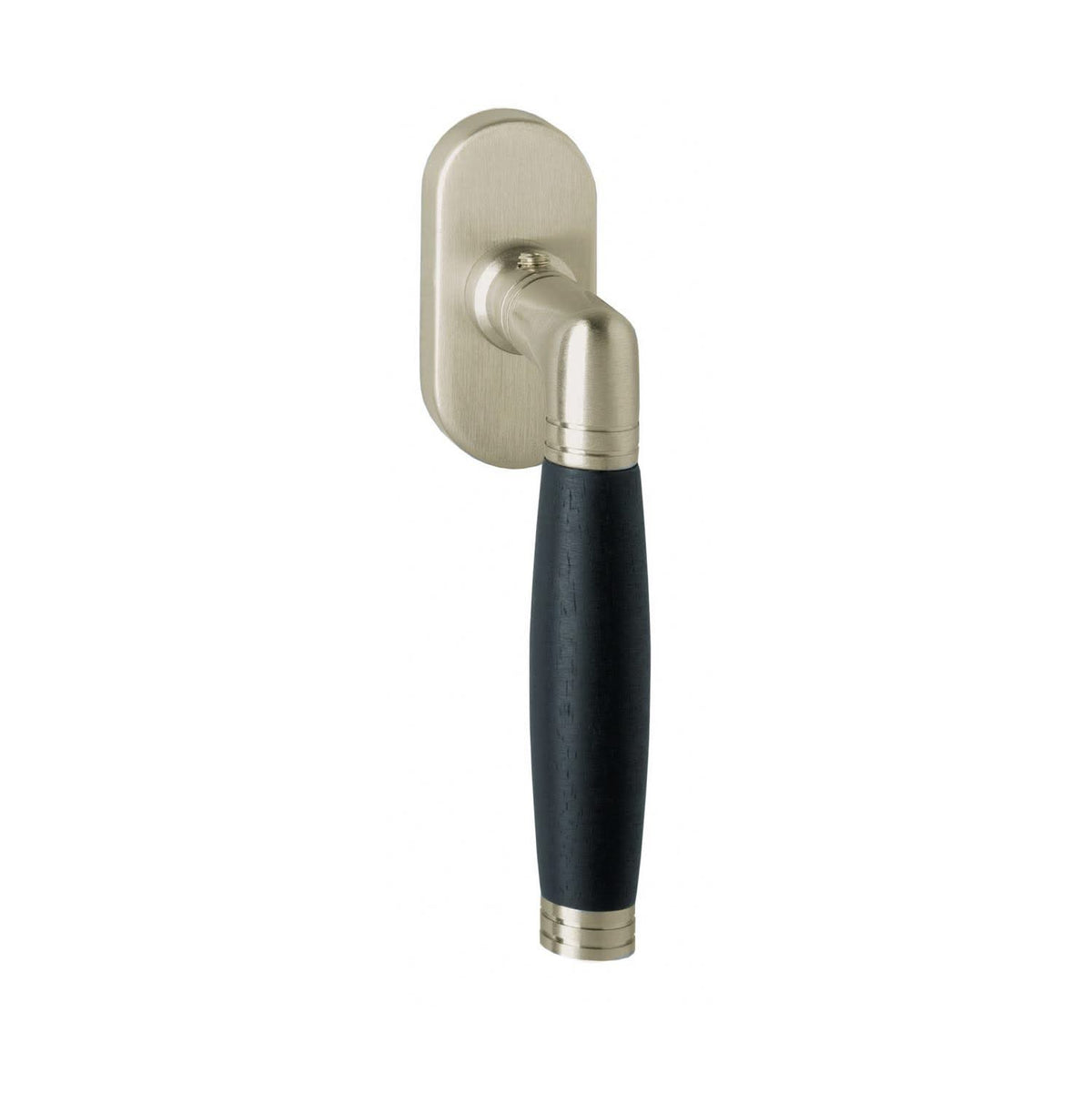 Intersteel raamkruk Ton 222 nikkel mat/ebbenhout vooraanzicht