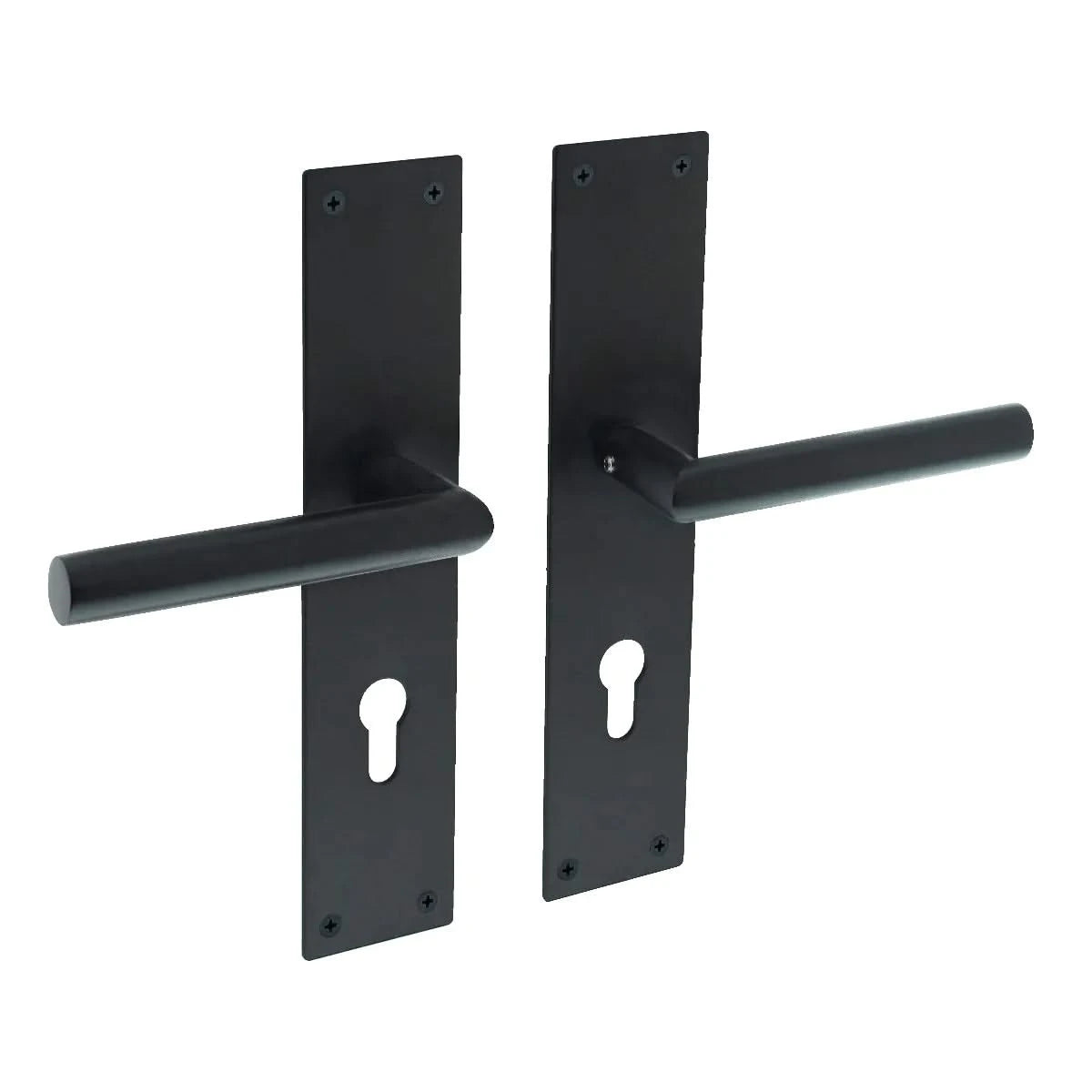 Intersteel deurkruk Jura op schild PC72 mat zwart vooraanzicht