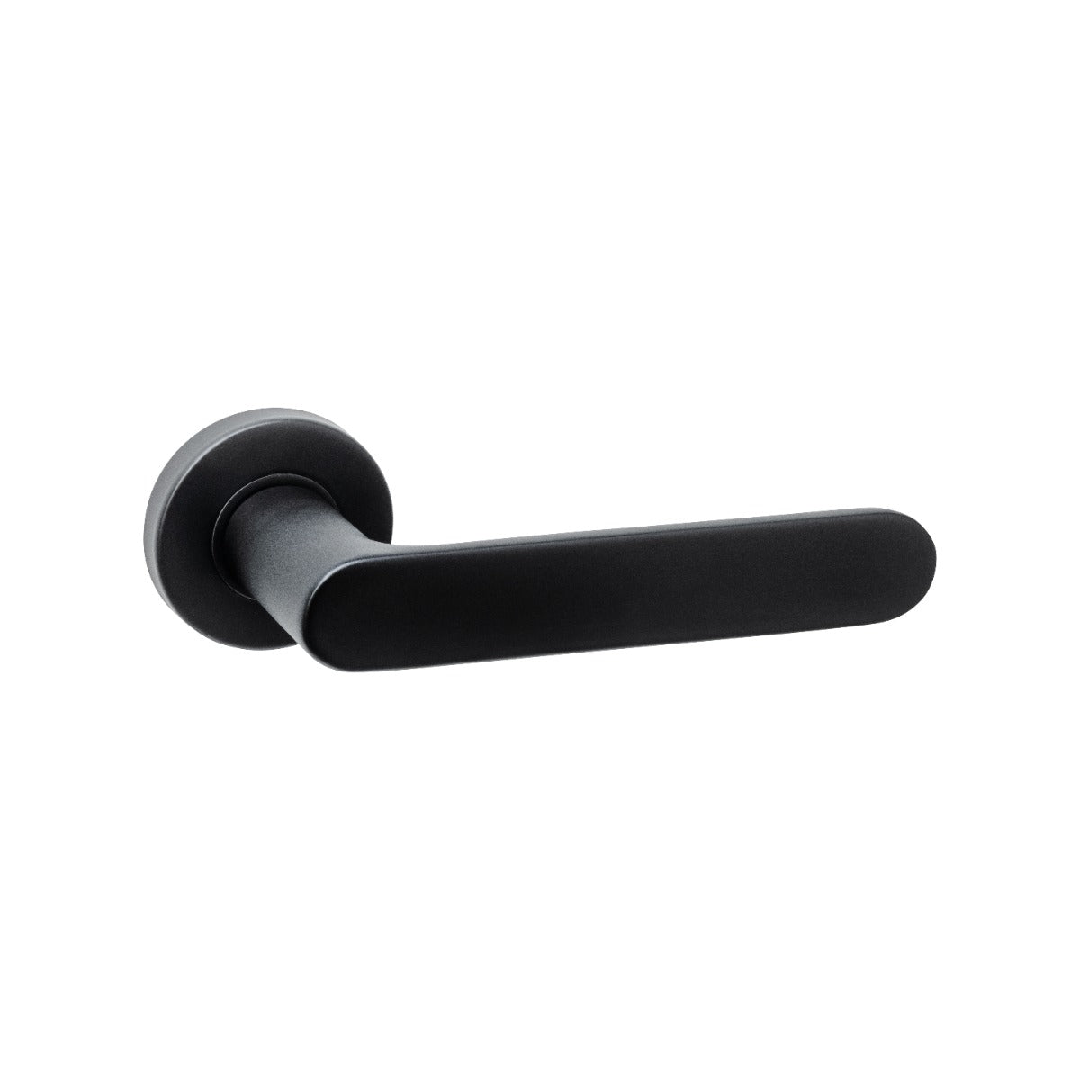 Intersteel deurkruk Sora basic op verdekt rozet ø53 mm mat zwart vooraanzicht