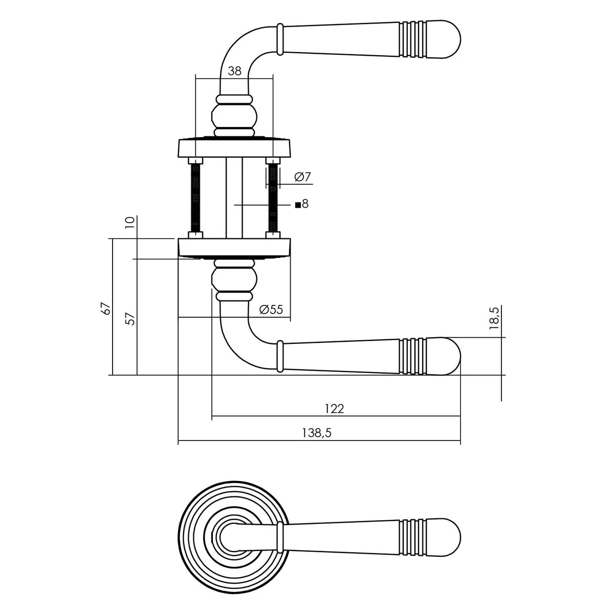 Intersteel Helena mat zwart – detailafbeelding