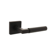Intersteel deurkruk Bau-Stil op vierkant rozet 55 x 55 x 10 mm mat zwart – vooraanzicht