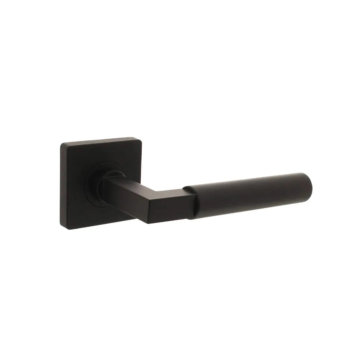 Intersteel deurkruk Bau-Stil op vierkant rozet 55 x 55 x 10 mm mat zwart – vooraanzicht