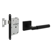 Intersteel deurbeslagset loopslot zwart met deurkruk Bau-stil – vooraanzicht