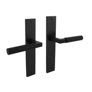 Intersteel deurkruk Bau-Stil op schild 245 x 45 mm blind mat zwart – vooraanzicht