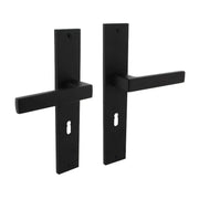 Intersteel deurkruk Hera op schild 245 x 45 mm BB56 mat zwart – vooraanzicht