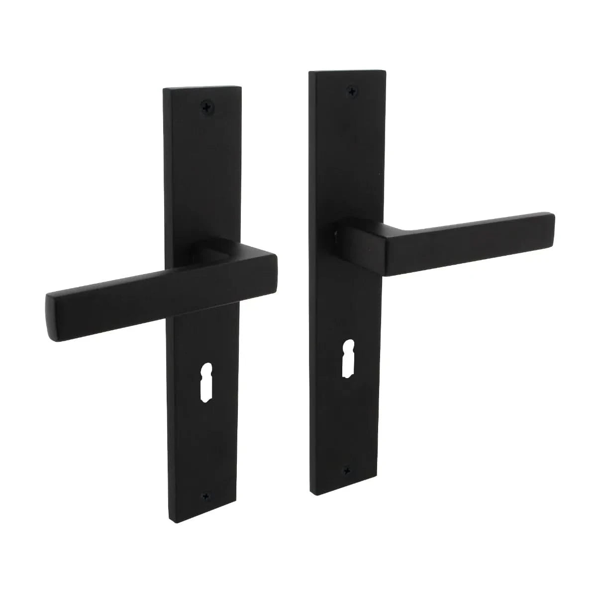 Intersteel deurkruk Hera op schild 245 x 45 mm BB56 mat zwart – vooraanzicht