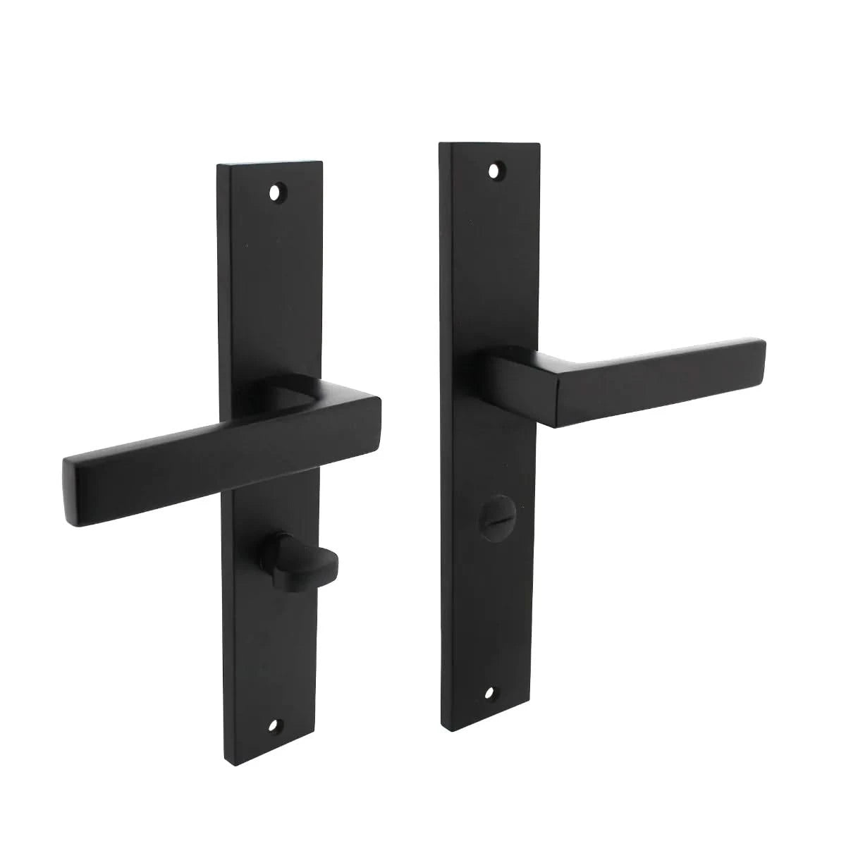 Intersteel deurkruk Hera op schild 245x45 mm WC63/8 mat zwart – vooraanzicht