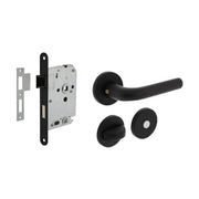 Intersteel Deurbeslag set wc slot met deurkruk Eucla met rozet zwart vooraanzicht