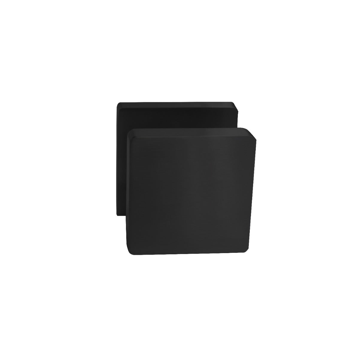 Intersteel knop op vierkant rozet 55x55x10mm mat zwart - vooraanzicht
