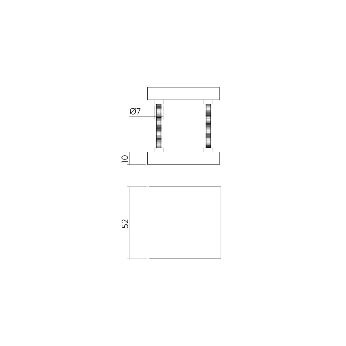 Intersteel Afdekrozetten verdekt 52x52 zwart detail
