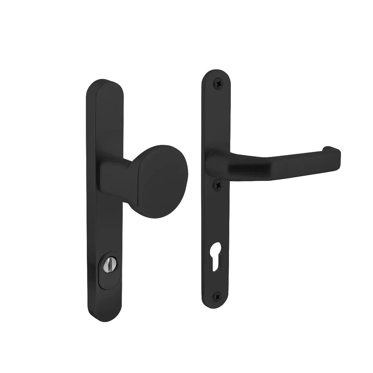 Intersteel veiligheidsbeslag SKG3 greep/kruk smal PC92 zwart - vooraanzicht